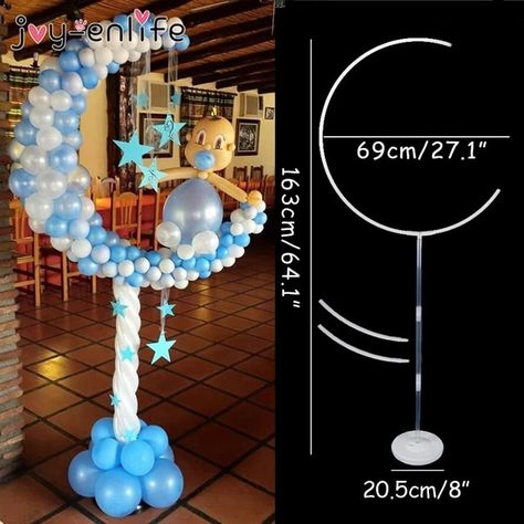 1set DIY Moon Balloon Holder Ballons Stand Column Balons Arch Frame Kids Birthday Party Baby Shower Wedding Decoration Supplies Balloon Moon Arch, Moon Balloon Centerpiece, Ballon Stand Ideas, Moon Balloon Arch, Balloon Stand Ideas, Moon Baby Shower Theme, Balloons Stand, Balloon Ring, Balloon Arch Stand