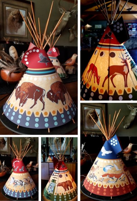 American Indian Crafts, Native American Teepee, Native American Decor, Native American Regalia, Accent Lamps, Native American Crafts, Painted Pony, Native Design, Nativity Crafts