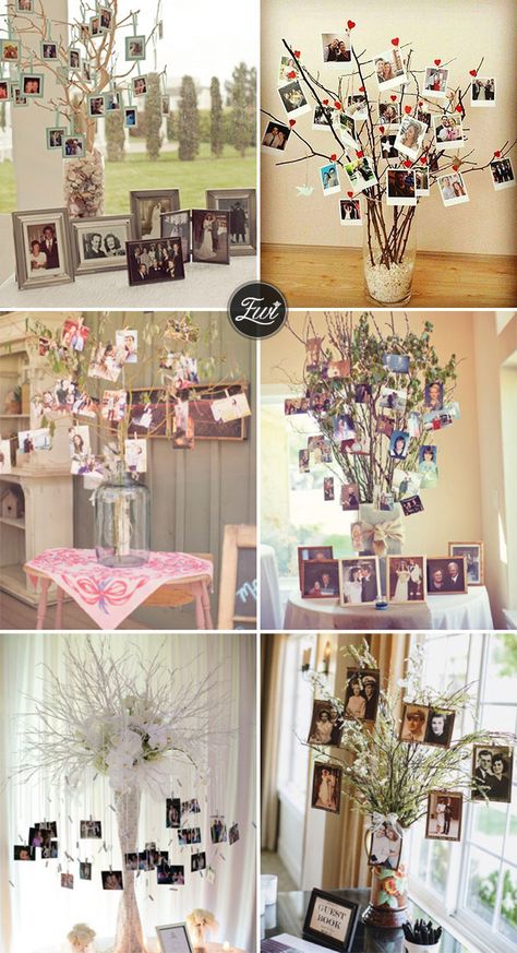 Wedding Photo Display Ideas, Birthday Photo Displays, Photo Display Ideas, Photo Centerpieces, Wedding Photo Display, Bridal Shower Photos, Creative Wedding Photo, Display Photos, Decoration Photo