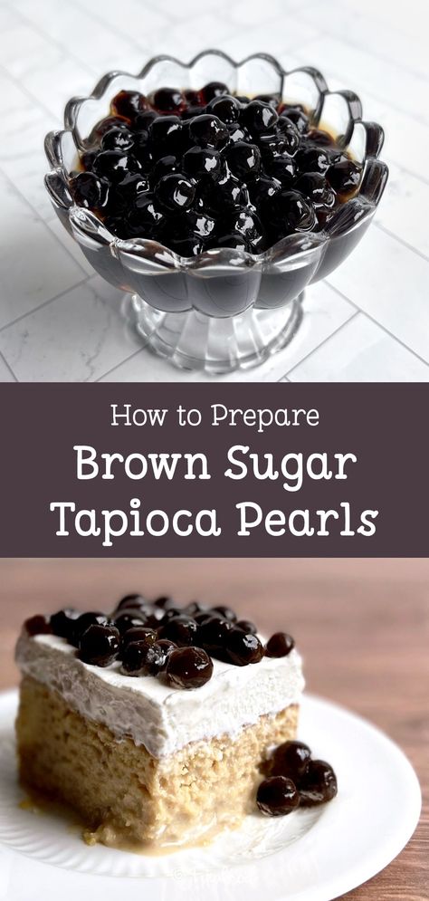 Easily cook tapioca pearls and make boba at home! ♥︎ fikabrodbox.com #bubbletea #boba Diy Boba Pearls, Make Boba At Home, Cook Tapioca Pearls, Boba At Home, Boba Pearls, Tapioca Pearls, Strawberry Cookies, Tres Leches Cake, Cream Puffs