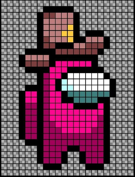 perler bead hama bead fuze bead pattern kandi pattern cross-stitch pattern among us pixel art Among Us Cross Stitch Pattern, Pyssla Among Us, Among Us Perler Bead Pattern, Among Us Cross Stitch, Among Us Perler Beads, Nerdy Perler Beads, Pixel Art Minecraft, Modele Pixel Art, Pokemon Perler Beads