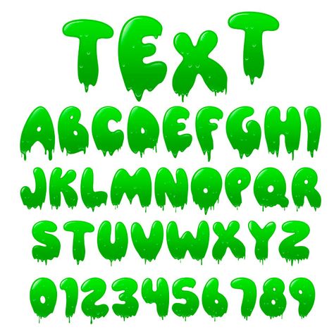 Premium Vector | Green slime font. alphabet with flow drops and goo splash. Slime Font, Hand Lettering Alphabet Fonts, Green Slime, Water Icon, Plant Zombie, Toddler Education, Font Alphabet, Hand Lettering Alphabet, Lettering Alphabet Fonts