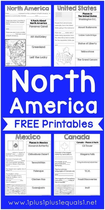 Free-North-America-Printables North America Countries, North America Geography, North America Continent, 3rd Grade Social Studies, Geography Activities, Geography For Kids, 6th Grade Social Studies, Teaching Geography, Homeschool Geography