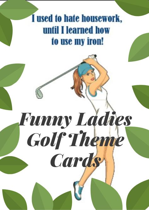 Unique Golf Gift for Ladies, Send Golf Thank You Notes, Invite friends to play golf with your funny golf note cards, comes with matching white envelopes Golf Jokes For Women, Golf Quotes Funny Women, Golf Themed Thank You Cards, Golf Quotes Funny, Golf Birthday Cards, Thank You Wishes, Golf Cards, Golf Pictures, Golf Day