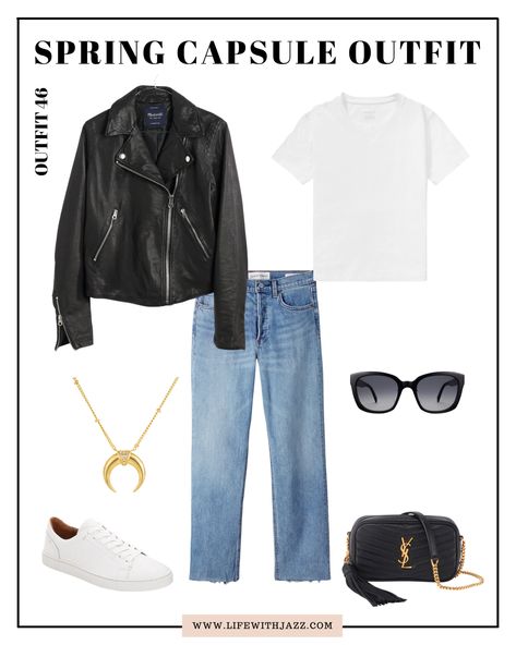 5 Ways to Style a Moto Jacket - LIFE WITH JAZZ Leather Moto Jacket Outfit, Life With Jazz, Moto Jacket Outfit, Black Leather Jacket Outfit, Jacket Outfit Women, Black Leather Moto Jacket, Sunglasses Outfit, Black Moto Jacket, Minimalist Capsule Wardrobe