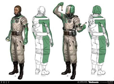 ArtStation - PREY - Scientist suit, Fred Augis Prey Space Suit, Prey 2017 Concept Art, Prey Concept Art, Sci Fi Scientist, Scientist Concept Art, Space Scientist, Scifi Artwork, Future Aesthetic, Sci Fi Clothing