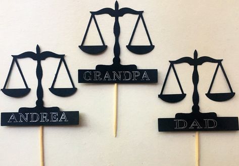 Excited to share this item from my #etsy shop: Personalized Scale Law Justice Theme Party Birthday Cupcake Pick Toppers Law Themed Party, Lawyer Party, Drum Party, Alex Law, Lawyer Cake, School Cupcakes, Basketball Theme Party, Law School Graduation, Football Theme Party