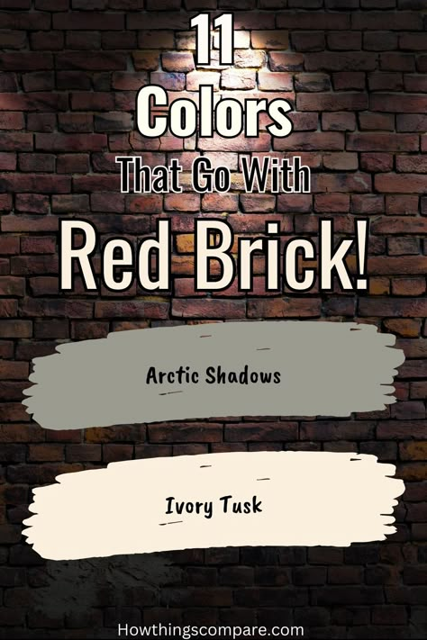 11 Colors That Go With Red Brick – howthingscompare.com Red Brick Fireplace Navy Wall, Best Colors To Paint Brick Exterior, White Front Door Red Brick House, Paint That Compliments Red Brick, Black Trim Red Brick House, House Paint Colors With Red Brick, German Smear On Red Brick, White House Black Trim Red Brick, Red Brick House With White Trim