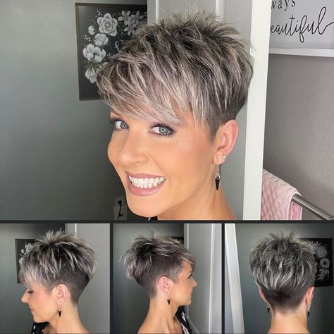 80 Must-Try Blonde Pixie Cut Ideas Short Textured Hair, Short Spiky Haircuts, Gray Hair Pixie Cuts, Shaved Hair Cuts, Short Spiked Hair, Short Spiky Hairstyles, Short Silver Hair, Blonde Pixie Cut, Really Short Hair