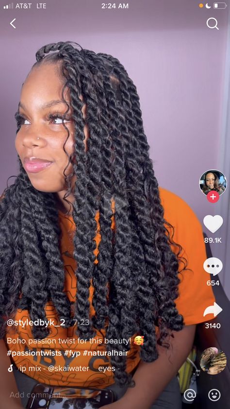 Bobo Passion Twist, Boho Twist Bob, Twist Shoulder Length, Boho Passion Twists, Cute Box Braids, Passion Twists, Boho Twists, Cute Box Braids Hairstyles, Braids With Beads