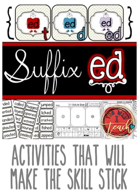 Suffix Activities 2nd, Ed Suffix Activities, Suffix Ed Activities, 3 Sounds Of Ed, Ed Activities, Sounds Of Ed, Fun Warm Up Games, Suffixes Anchor Chart, 2nd Grade Centers