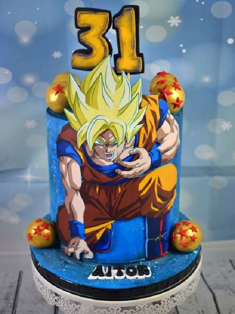 Bolo do Dragon Ball Z: 60 Ideias Inspiradoras para Festa Infantil Dragonball Cake, Goku Cake, Dragon Ball Z Cake, Dragonball Z Cake, Teen Titans Birthday Party, Goku Birthday, Dragon Birthday Parties, Anime Cake, Big Wedding Cakes