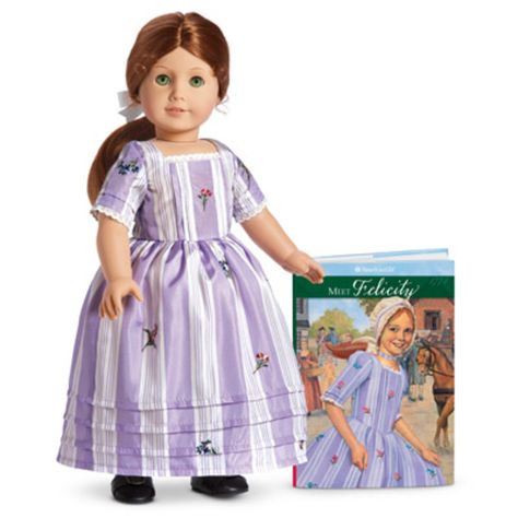 Fashion Inspiration: American Girl Doll Felicity - College Fashion Tea Time Outfit, Felicity American Girl, Felicity American Girl Doll, Felicity Merriman, Red Hair Day, Low Cut Outfit, American Girl Felicity, Printed Gowns, American Girl Clothes