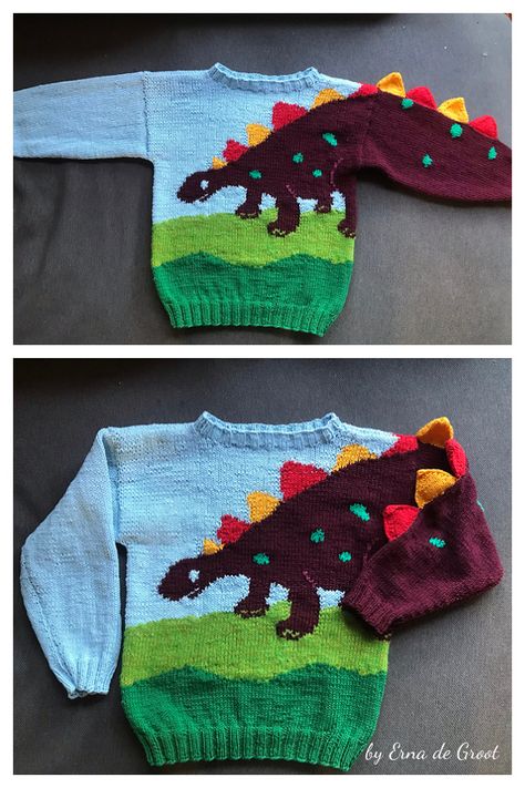 Dinosaur Sweater Free Knitting Patterns Knitted Dinosaur Hat, Crochet Dinosaur Sweater Free Pattern, Crochet Dinosaur Cardigan, Dinosaur Jumper Knitting Pattern Free, Dinosaur Knitting Sweater, Knit Dinosaur Sweater, Childrens Knitted Sweaters Free Pattern, Crochet Patch Patterns Free, Dinosaur Crochet Sweater