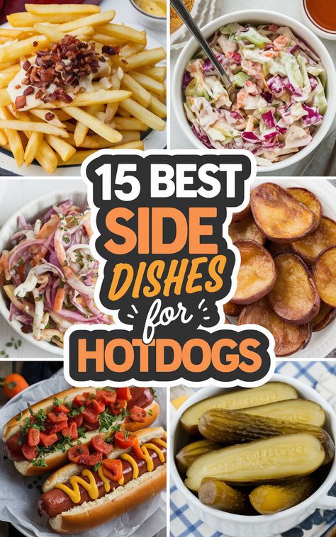 🌭🍔 Discover the perfect side dishes to serve with hot dogs for a delicious dinner! #hotdogs #sidedishes #dinnerideas Side Dishes For Hot Dogs, Sides For Hot Dogs, Hot Dog Game, Cheesy Garlic Bread Recipe, Spicy Guacamole, Spicy Buffalo Chicken, Hot Dog Toppings, Veggie Skewers, Creamy Potato Salad