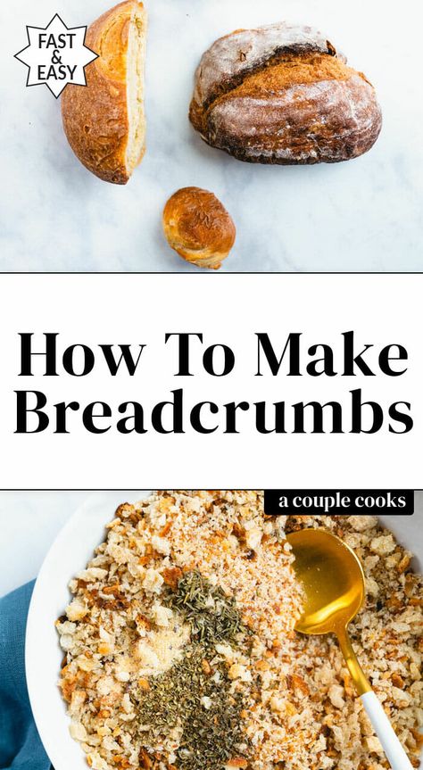 How To Make Breadcrumbs, Hard Bread, Best Fish Recipes, Winter Salad Recipes, A Couple Cooks, Fresh Bread Crumbs, Vegan Recipes Plant Based, Croutons Homemade, Couple Cooking