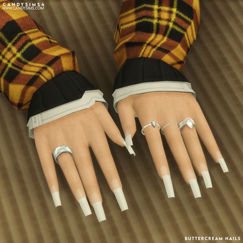 CANDYSIMS4 — BUTTERCREAM NAILS These nails match up “Cake... Sims 4 Cc Baddie Outfits, Sims 4 Hair Cc Nails, Sims 4 Cas Cc Clothes, Sims 4 Mm Nails, Sims 4 Aesthetic Outfits, Maxis Match Nails, Sims 4cc Nails, Sims 4 Cc Acrylic Nails, Black Sims 4 Cc Nails