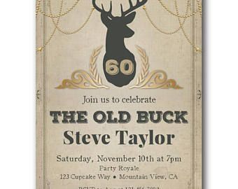 tussi Surprise For Men, Birthday Invitations For Men, Hunting Birthday Party, 90th Birthday Invitations, Hunting Birthday, Hunting Themes, 70th Birthday Invitations, 80th Birthday Invitations, 60th Birthday Invitations