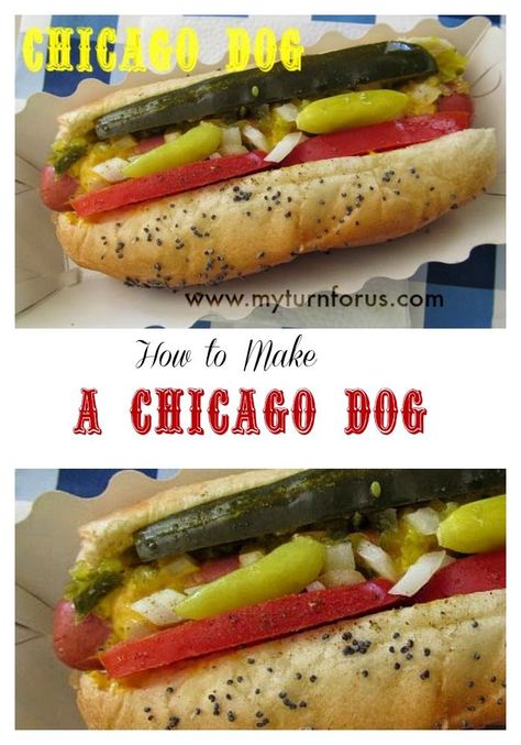 Chicago Dog Recipe, Chicago Dogs, Hot Dog Sauce Recipe, Dogs Recipes, Hot Dog Recipe, Chicago Style Hot Dog, Chicago Hot Dog, Hot Dog Sauce, Hot Dog Toppings