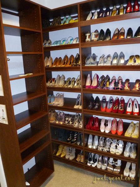 Slanted Shoe Rack - Holds up to 64 pairs of shoes. What can I say? Girls love shoes... What Can I Say, Hold Ups, Girls Love, Shoe Rack, Wine Rack, Canning, Closet, Furniture, Home Decor