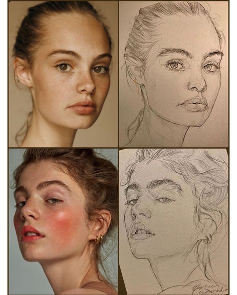 Watercolor-Art-By-Reina-Yamada | Sky Rye Design Realistic Face Drawing, Portrait Tutorial, Watercolor Blog, Like Drawing, Face Sketch, Photo Sketch, Portrait Sketches, Pencil Portrait, Color Pencil Drawing