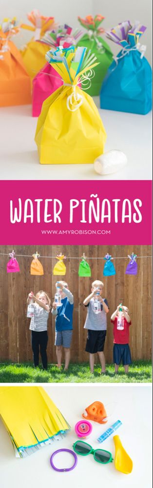 Water Paper Sack Piñatas - Amy Robison Blog Water Pinata, Water Birthday Party Ideas, Water Birthday Party, Water Birthday Parties, Balloon Pinata, Baby Yoda Party, Yoda Party, Water Birthday, Entertaining Kids