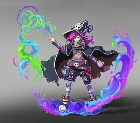 Witch shooter, Mine Еater Tech Witch, Witch Oc, Character Inspo, Magic Art, Character Modeling, Dnd Characters, Dungeons And Dragons, Witch, Character Design