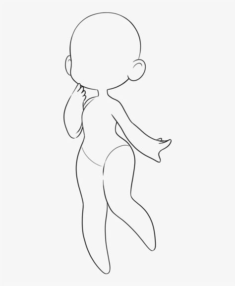 Buku Diy, Drawing Bases, Chibi Girl Drawings, Chibi Body, Chibi Sketch, Outline Drawing, Chibi Girl, Chibi Drawings, Anime Drawings Tutorials