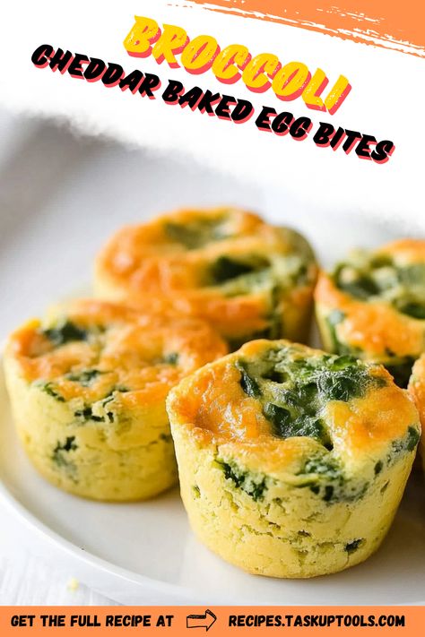 Discover the perfect blend of creamy cheddar and nutritious broccoli in these delicious baked egg bites. Ideal for breakfast or a snack, these easy-to-make bites are packed with protein and bursting with flavor. Whether you're meal prepping for a busy week or looking for a quick bite on the go, these Broccoli Cheddar Baked Egg Bites are a tasty way to fuel your day. Dive into this wholesome recipe and elevate your healthy eating game! Broccoli Cheese Egg Bites, Egg Bites Protein, Paleo Egg Bites, Baked Egg Bites, Healthy Eating Games, Egg Bites Recipe, Baked Egg, Protein Packed Breakfast, Egg Bites