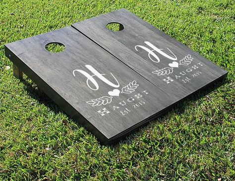 Wedding Cornhole Boards, Wedding Cornhole, Backyard Weddings, Corn Hole, Cornhole Boards, After Life, Wedding Games, Wedding Party Decorations, Wedding Guide