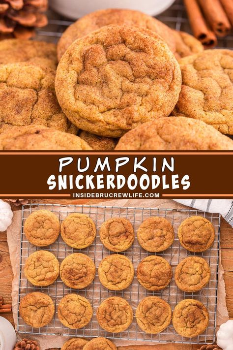 Get ready for the highlight of the season with our Pumpkin Snickerdoodles! These amazing cookies have a soft, chewy texture and a rich, warm spice flavor. They're perfect for fall gatherings or enjoying with a cup of coffee. You're in for a treat! Pumpkin Snickerdoodle Cookie Recipe, Pumpkin Snickerdoodles, Amazing Cookies, Fall Baking Recipes, Snickerdoodle Cookies, Holiday Party Foods, Snickerdoodle Cookie Recipes, Pumpkin Recipes Dessert, Fall Cookies