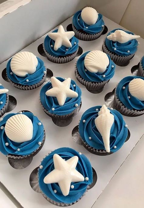 Ocean Birthday Party, Ocean Birthday, Beach Cakes, Beach Birthday, Sea Birthday, Pretty Birthday Cakes, Cool Birthday Cakes, Cute Birthday Cakes, 17th Birthday