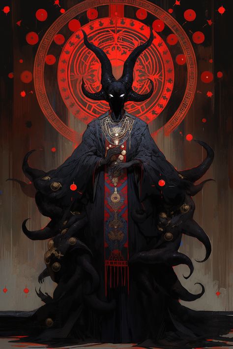 Dnd Devil Art, Satanic Priest, Demon Priest, Occult Art, Alien Concept Art, Monster Concept Art, Fantasy Monster, Angels And Demons, Creature Concept