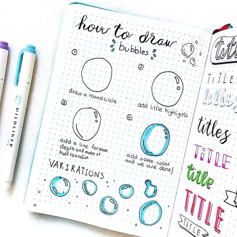 Journal Doodle Ideas, Doodling Tutorial, Bubble Drawing, Doodle Art For Beginners, Planner Doodles, Bujo Doodles, Sketch Note, Art For Beginners, Bullet Journal Ideas