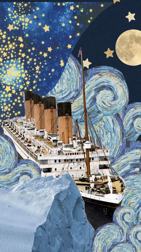 #titanic Titanic Wallpaper Ship, Titanic Wallpaper Iphone, Titanic Wallpaper Aesthetic, Titanic Background, Titanic Fanart, Titanic Collage, Titanic Painting, Titanic Wallpaper, Titanic Aesthetic