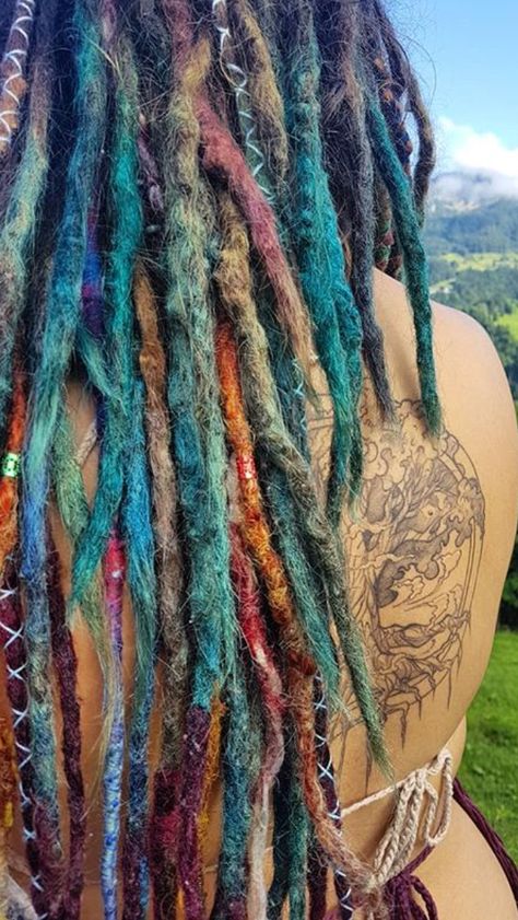 Rainbow Locs, Dye Dreads, Coloured Dreads, Colorful Dreadlocks, Dyed Dreadlocks, Rainbow Dreads, Woman Dreadlocks, Colorful Dreads, Dreadlock Inspiration