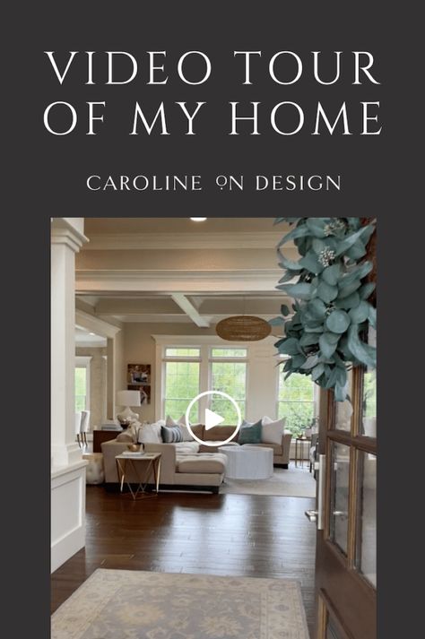 Caroline on Design Home Tour Video Home Tour Videos, Transitional Bedroom Design, Colorful Bedroom Design, Fall Dining Room Table, Organizing Walk In Closet, Neutral Dining Room, Custom Floor Plans, Home Building Tips, Building Plans House