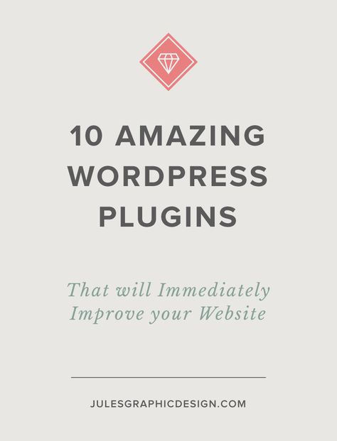 10 Amazing Wordpress Plugins to Immediately Improve Your Website - Jules Design : Jules Design Wordpress Plugins Ecommerce, Farali Recipes, Wordpress Tutorial, Wordpress Website Template, Increase Speed, Word Press, Marketing Analysis, Learn Wordpress, Website Design Wordpress