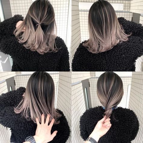 Korean Hair Color, Ash Hair Color, Hair Color Streaks, Brown Hair Balayage, Ombre Hair Color, 짧은 머리, Grey Hair Color, Hair Color Balayage, Hair Inspiration Color