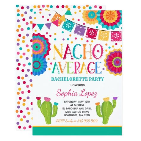 Fiesta Bachelorette Party Invitation Nacho Average Fiesta Engagement Party, Mexican Themed Party, Fiesta Baby Shower Invitations, Fiesta Birthday Invitations, Fiesta Bridal Shower Invitations, Pink Bridal Shower Invitations, Fiesta Bridal Shower, Fiesta Birthday Party, Holy Guacamole