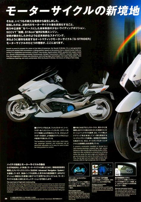 Tokyo Motor Show 2003, page 4 Motorcycle Futuristic, Asuka Motorcycle, Motorcycle Suspension Design, Chinese Motorcycles, Tokyo Motor Show, Tricycle Bike, Moto Gp, Mechanical Design, Super Bikes