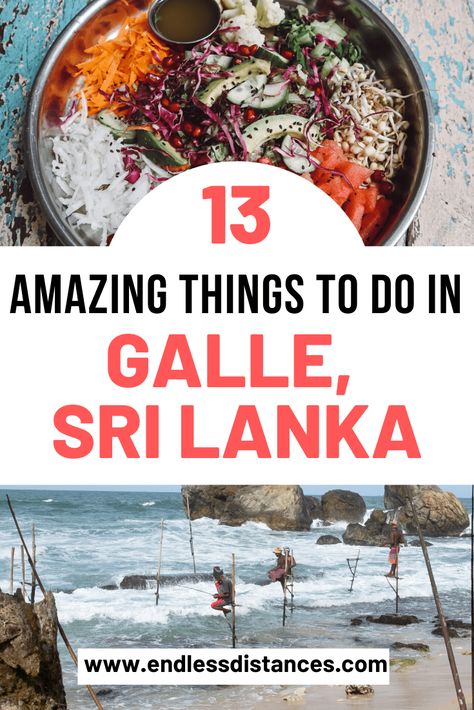 A complete guide to places to visit in Galle, Sri Lanka. Includes 13 amazing things to do in Galle from stilt fishing, bike tours, restaurants, and more. #gallesrilanka #thingstodoingalle #thingstodoingallesrilanka Asia Packing List, Galle Sri Lanka, Asian Travel, Fellow Travelers, Sri Lanka Travel, Culinary Travel, Travel India, Navy Pier, Travel Destinations Asia