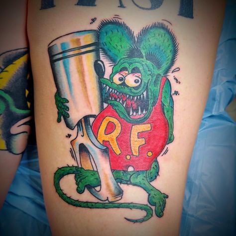 Rat Fink Tattoo, Ed Roth Art, Ed Roth, Rat Fink, American Traditional, Tattoo Art, Rats, Watercolor Tattoo