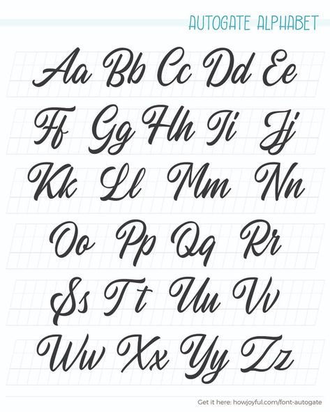 Check out this post with a free worksheet of 30 different calligraphy and lettering alphabets for you to develop your own style #calligraphy #lettering #calligraphybeginners Different Lettering Styles, Hand Lettering Alphabet Fonts, Alfabet Font, Different Lettering, Lettering Styles Alphabet, Fancy Writing, Tattoo Lettering Styles, Lettering Guide, Cursive Alphabet