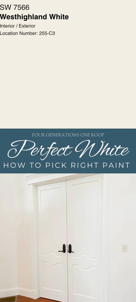 Picking the perfect white paint and determining the undertones can be tricky. See why I picked this neutral white with a slight warm undertone. Sherwin Williams Westhighland White, Painting Basement Walls, Perfect White Paint, Lake House Living Room, Sherwin Williams White, White Wall Bedroom, Interior Wall Colors, Best White Paint, Neutral Paint Color