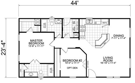 Little House on the Trailer | Home: 24 x 44: 2 Bed, 2 Bath, 1026 sq. ft. (practically our apartment in Virginia but as a house) Property Ideas, Cottage Plans, Retirement House, Hanging Beds, Houses Plans, Small House Floor Plans, Plans House, Barndominium Floor Plans, 2 Bedroom House