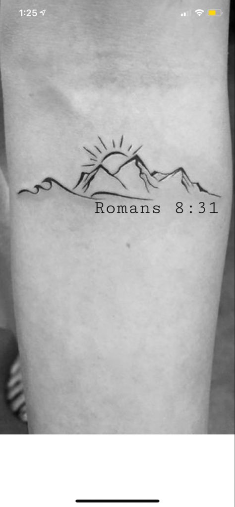 Unique Biblical Tattoos For Women, Christian Side Tattoos Women, Romans 8 38-39 Tattoo, As Far As The East Is From The West Tattoo, Western Biblical Tattoos, Biblical Mountain Tattoo, God Of The Mountain And Valley Tattoo, So Will I Tattoo Hillsong, Bible Themed Tattoos