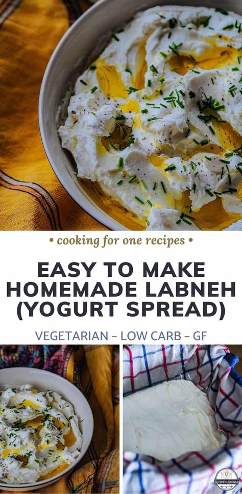 Things To Do With Yogurt, Lebna Yogurt, Homemade Labneh, Yogurt Spread, Gluten Free Dinners, Labneh Recipe, Med Diet, Paleo Recipes Breakfast, Healthy Meals For One