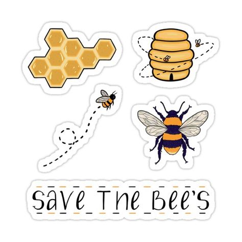 Decorate laptops, Hydro Flasks, cars and more with removable kiss-cut, vinyl decal stickers. Glossy, matte, and transparent options in various sizes. Super durable and water-resistant. save the bees. Aesthetic Bee Drawing, Bee Stickers Aesthetic, Bees Stickers, Procreate Stickers, Bee Drawing, Homemade Stickers, Procreate Ipad Art, Bee Sticker, Positive Art