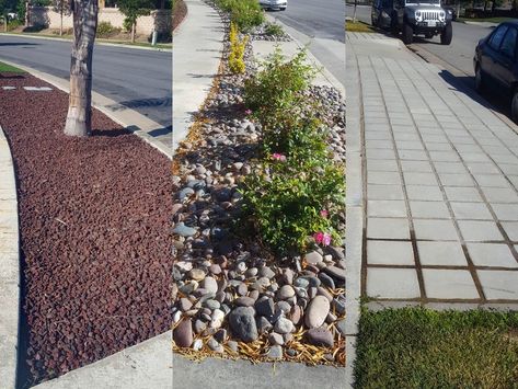 Increase Curb Appeal by Renovating Your Parking Strip Parking Strip Landscaping Ideas, Parking Strip Ideas, Parking Strip Landscaping, Street Curb, Sidewalk Landscaping, Increase Curb Appeal, Crushed Granite, Lawn Alternatives, Planter Beds